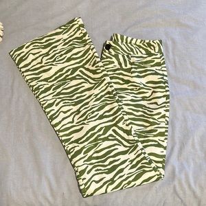 Green zebra pants